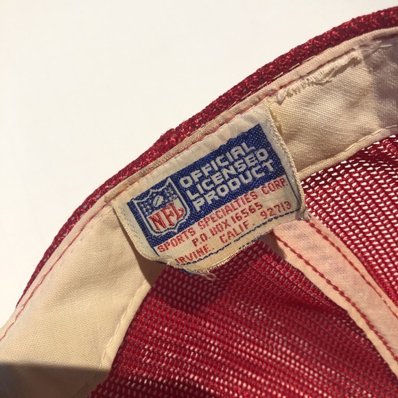 San Francisco‎ 49ers Hat Snap Back 60s Used Rare Red White NFL Made In The USA - Picture 16 of 16